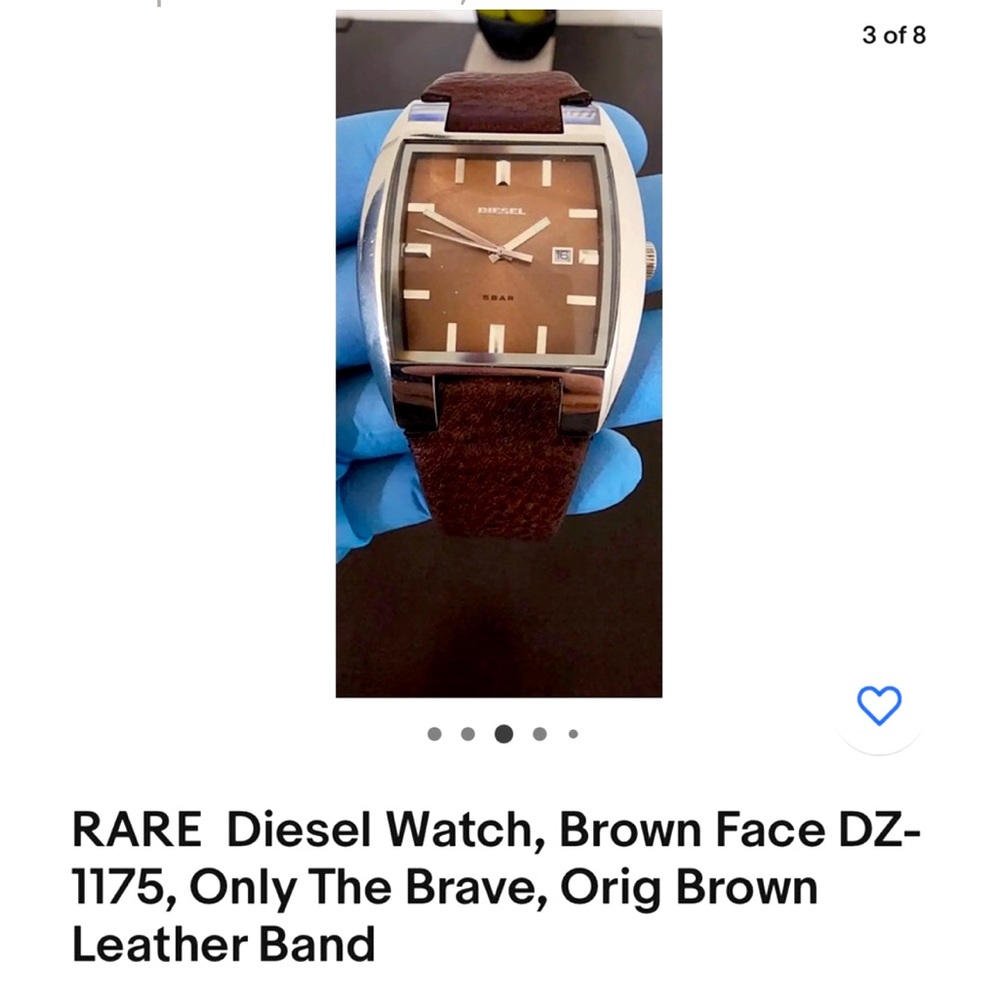 Diesel Men’s brown leather band watch. Like new.